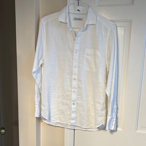 Tommy Bahama Cream Men's Linen blend Button Down Shirt-S
